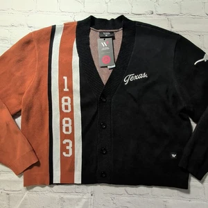 Womens Large Vintage Style Texas Longhorns Cropped Cardigan Full Button NEW - Picture 1 of 19
