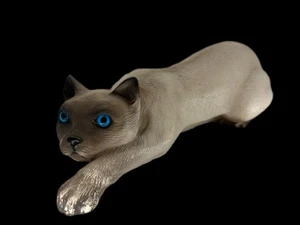 Vintage 1988 Universal Statuary Siamkatze Figur 912 blaue Augen 15 Zoll lang - Bild 1 von 17
