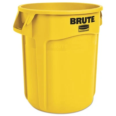 Rubbermaid Commercial 2620YEL 20 gal. Vented Round Brute Container - Yellow New - Image 1 of 4