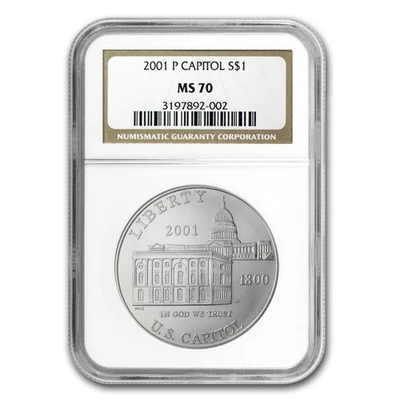 2001-P Capitol Visitor Center $1 Silver Commem MS-70 NGC - Image 1 of 3