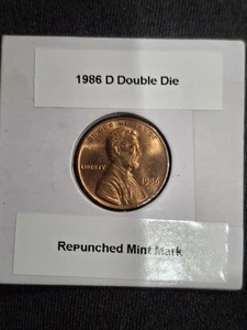 1986 d Lincoln Cent Repunched Mint Mark - Bild 1 von 6