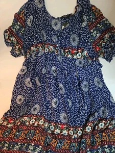 Abito donna New Reborn New York taglia blu bianco floreale taglia 2X  - Foto 1 di 3