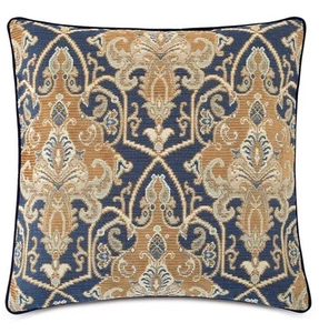 Östliche Akzente SCHWERER Euro Kissenbezug Schein Wandteppich Arthur Ocker Gold Blau - Bild 1 von 8