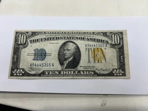 1934 A $10 North Africa Emergency Note WWII Silver Certificate V103 - Picture 1 of 2