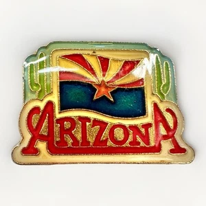 Spilla cappello bavero smaltato souvenir bandiera stato Arizona vintage - Foto 1 di 4