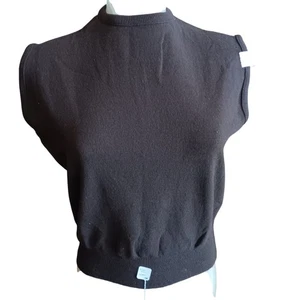 Large Vintage Russ Sleeveless Knit Top Back Zipper Closure & Ribbed Hem 1970's - Picture 1 of 7