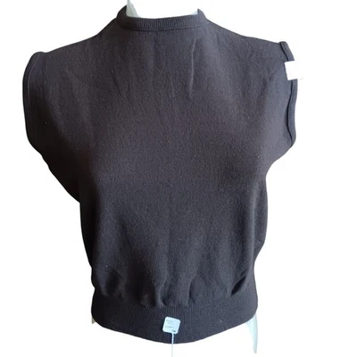Large Vintage Russ Sleeveless Knit Top Back Zipper Closure & Ribbed Hem 1970's - Image 1 of 4