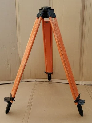 Vintage Keuffel & Esser K&E Surveyor Wood Brass Transit Tripod 3 1/2 x 8 - Image 1 of 4