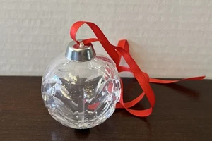 Cristal de plomo cortado a mano vintage 1997 24 % PbO bola de vidrio adorno vacaciones de Navidad - Imagen 1 de 4