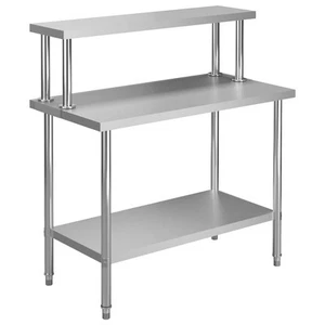 Mesa de Trabajo Cocina con Estante Acero Inox Estantería Hostelería vidaXL - Imagen 1 de 12