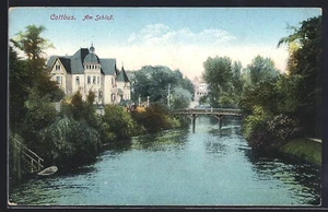 Cottbus, Ansichtskarte, Am Schloss mit Brücke - Picture 1 of 2