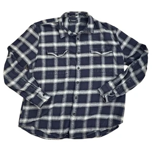 Lucky Brand Classic Fit Mens Plaid Flannel Shirt-Navy Blue-XL-GUC - Picture 1 of 6