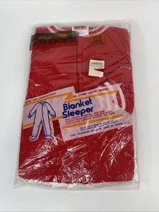 Vintage Childrens Blanket Sleeper Size 3 Never Worn Open Brand New NOS RED - Picture 1 of 4