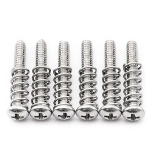 Juego de resortes de tornillo de silla de montar Musiclily Pro 6 piezas #4-40x3/4" para guitarra puente bajo de EE. UU. - Imagen 1 de 6