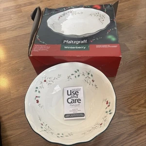 PFALTZGRAFF Winterberry Lg 13” Servizio Ciotola Pasta/Chip Vegetali Ceramica Agrifoglio Nuovo - Foto 1 di 3