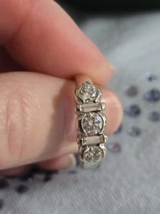 Gorgeous 14k Estate Designer White Gold Vintage Diamond Ring Size 6 - Picture 1 of 11