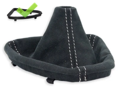 FOR BMW E90 E92 M3 07-13 GEAR SHIFT BOOT GAITER ALCANTARA STITCH WHITE + FRAME - Image 1 of 4