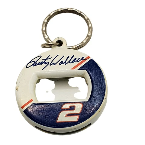 NASCAR Key Chain & Drink Bottle Opener Rusty Wallace #2 Ny Kerico Car Racing Cover