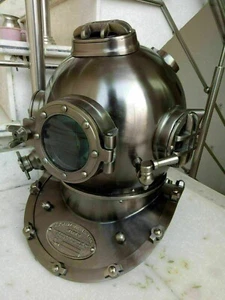 18" Divers Diving Scuba Helmet Vintage Style Steel Black Finish Mark V Replica - Picture 1 of 3