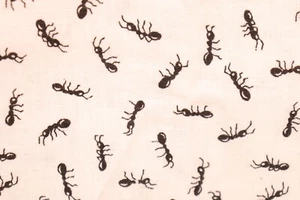 36"L x 44"W Fabric Traditions Black Ants Insects on White - Picture 1 of 8