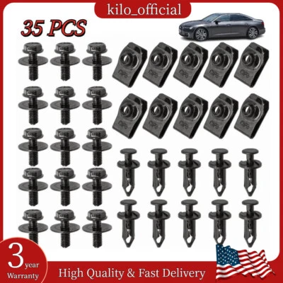 Pernos M6 y clips de tuerca en U para motor Audi A6 bajo cubierta protector contra salpicaduras 35 piezas Foto 1 de 4