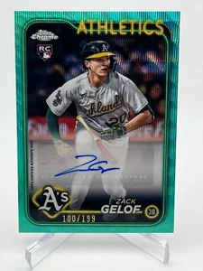 2024 Topps ACTUALIZACIÓN CROMADA ZACK GELOF RC REFRACTOR DE ONDA AQUA AUTOMÁTICO 100/199 #AC-ZG - Imagen 1 de 2
