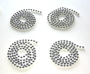 Weihnachtsschmuck Silber Perlen Girlande 6 mm 128 Zoll Gesamt für Mini Bäume usw. - Bild 1 von 3