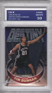 Tim Duncan Rookie Card 1997 Topps Chrome $$ RC Spurs GRADED GEM MINT 10 RARE! - Bild 1 von 1