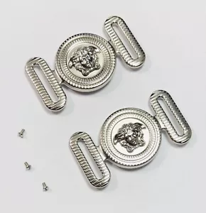 Versace VE 4361 VE 4391 VE 4451 Silver Replacement Arm Side Icon Logo W Screws - Picture 1 of 9