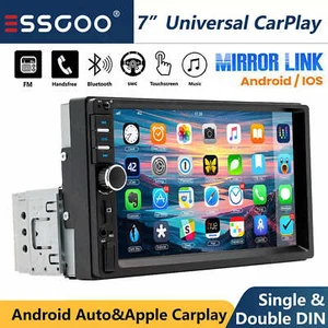 7" Car Stereo Head Unit Apple Carplay Android Auto Bluetooth USB AUX Double DIN - Picture 1 of 14