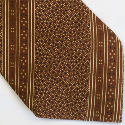 Corbata de cuello vintage años 60 70 Pancaldi marrón rayas diagonales puntos geométricos 54x4 Foto 1 de 4