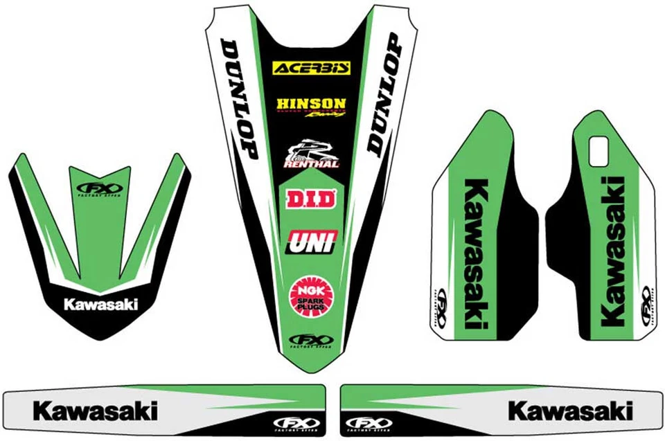 Factory Effex Trim Kit-Kawasaki-KX 125/250-04-08 - Motocross Dirt Bike Offroad A Foto 1 de 1