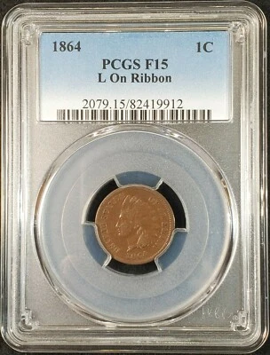 1864 L Indian Head Cent PCGS F15 2079.15/82419912 Exquisite Coin Rare - Image 1 of 4