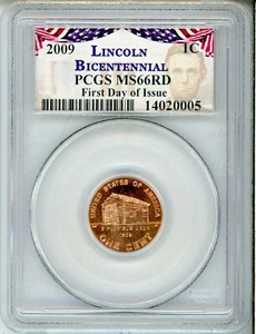 2009 LINCOLN BICENTENNIAL - PCGS MS 66 RD - FIRST DAY OF ISSUE - NICE - Picture 1 of 3