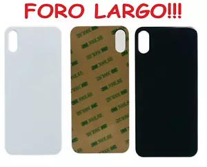 SCOCCA POSTERIORE APPLE IPHONE X vetro back cover copri batteria foro largo - Foto 1 di 5
