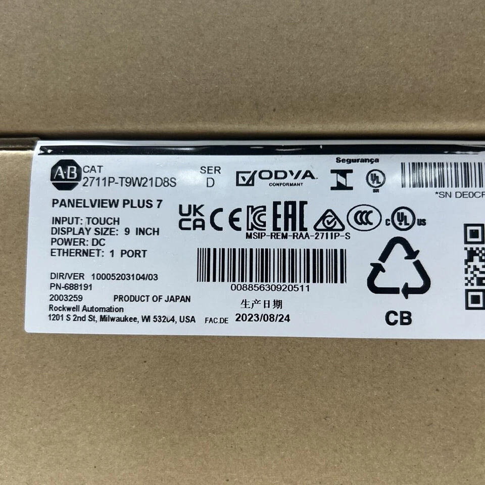 2711P-T9W21D8S New Allen-Bradley AB PanelView Plus 7 Standard 9 W Terminal - Image 1 of 4