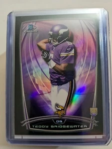 🏆 2014 Bowman Chrome Black Refractor /299 TEDDY BRIDGEWATER RC #125 VIKINGS - Picture 1 of 2