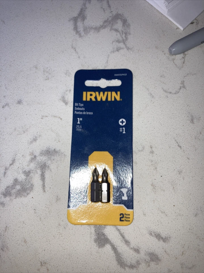 NEW IRWIN Insert Bit: #1 Fastening Tool, 1/4 in Hex Shank, 2 PK,  IWAF21PH12 - Image 1 of 2