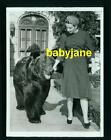 PATRICIA MORISON VINTAGE 6X8 PHOTO 1939 CANDID WALKING WITH A BEAR