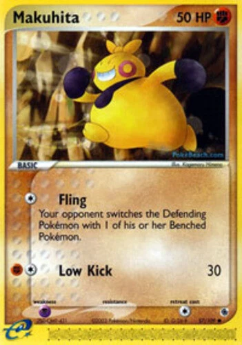 Pokemon - Makuhita - 57/109 - Common - Reverse Holo - EX Ruby and Sapphire - NM - Image 1 of 1