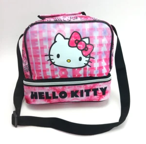 Hello Kitty Lunch Bag Long &Short Handle School Bag Tie Dye Pink Food Bag Gift - Picture 1 of 4