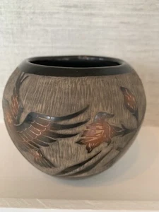 Corn Moquino Santa Clara Native American Pottery Bowl - Picture 1 of 8