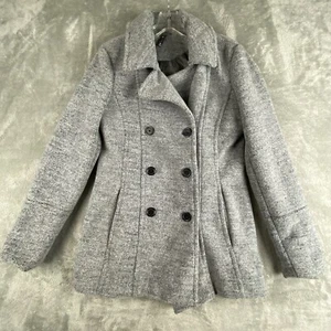 Chaqueta One 5 One Mujer Gris Medio Doble Pecho Mezcla Lana Abrigo Guisante Grueso - Imagen 1 de 18