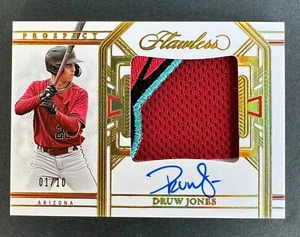 2024 Panini Perfetto Druw Jones Prospect Patch Auto /10 - Foto 1 di 2