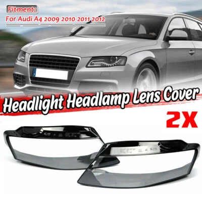 Par de cubiertas de faros delanteros izquierdo derecho para Audi A4 B8 2009-12 Foto 1 de 4