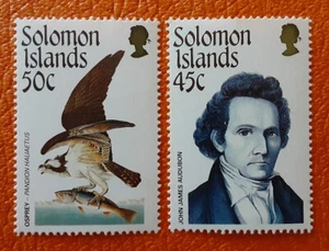 SOLOMON ISLANDS 1985 MNH Audubon Osprey Mi 562-3 Scott 556a-b 3514 - Picture 1 of 3