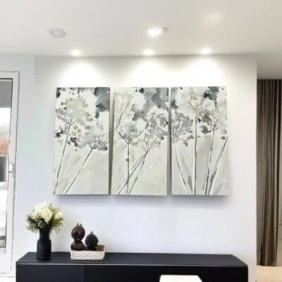 Wall Art Prints Wild Flowers Triptych Frames Wall Art Canvas Print Wall Decor - Image 1 of 4