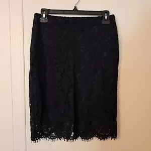 Banana Republic Damengröße 0 schwarz Spitze Überzug Bleistiftrock Reißverschluss hinten - Bild 1 von 8