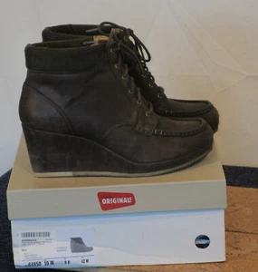 Clarks Originals Size 10M Dark Brown Leather Vogue Iris  Ankle Boot Shootie - Picture 1 of 17