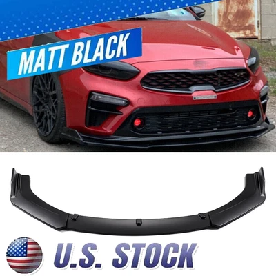 Front Bumper Lip Splitter Spoiler Matte Black For Kia Forte GT - Image 1 of 4